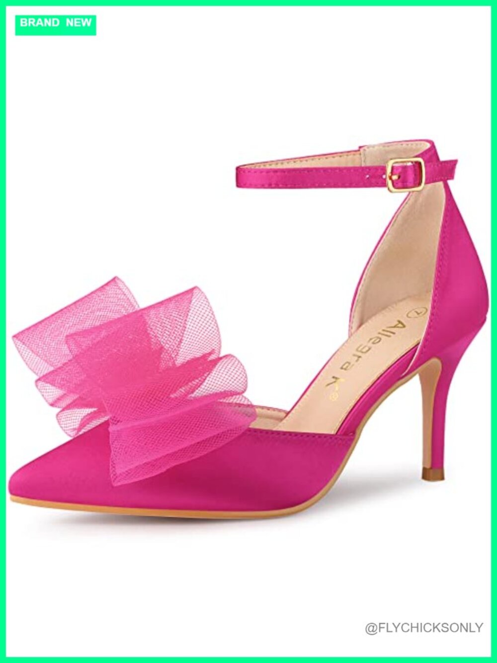 Satin Bow Ankle Strap Stiletto High Heel Pumps Pointed Toe Formal
